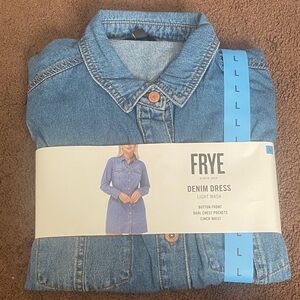 Frye Light Blue Denim Shirt Dress